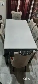6 Seater Marble top Dining table