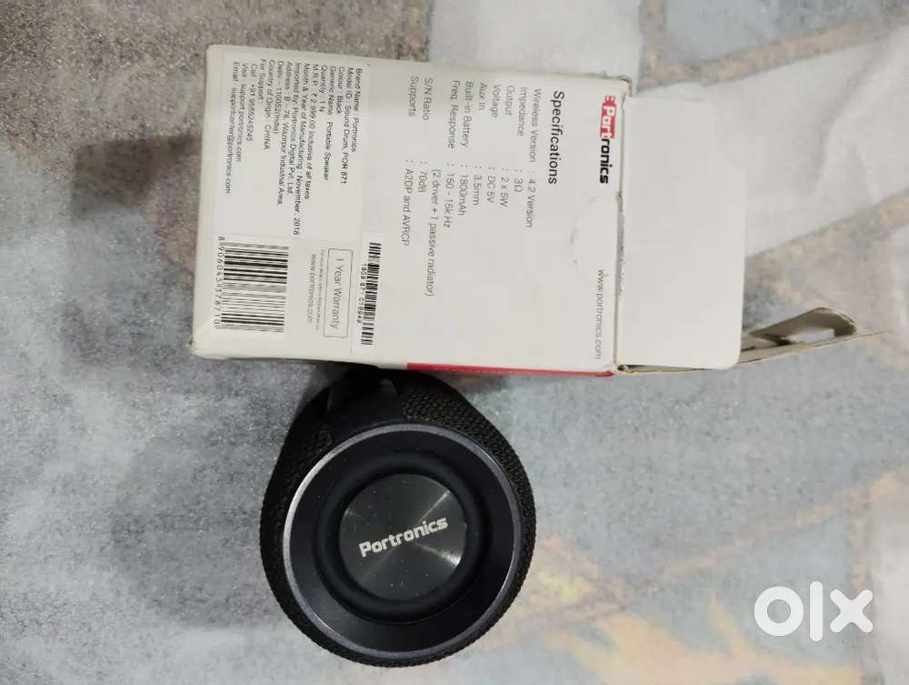 Portronics sounddrum bluetooth Speaker, power bank