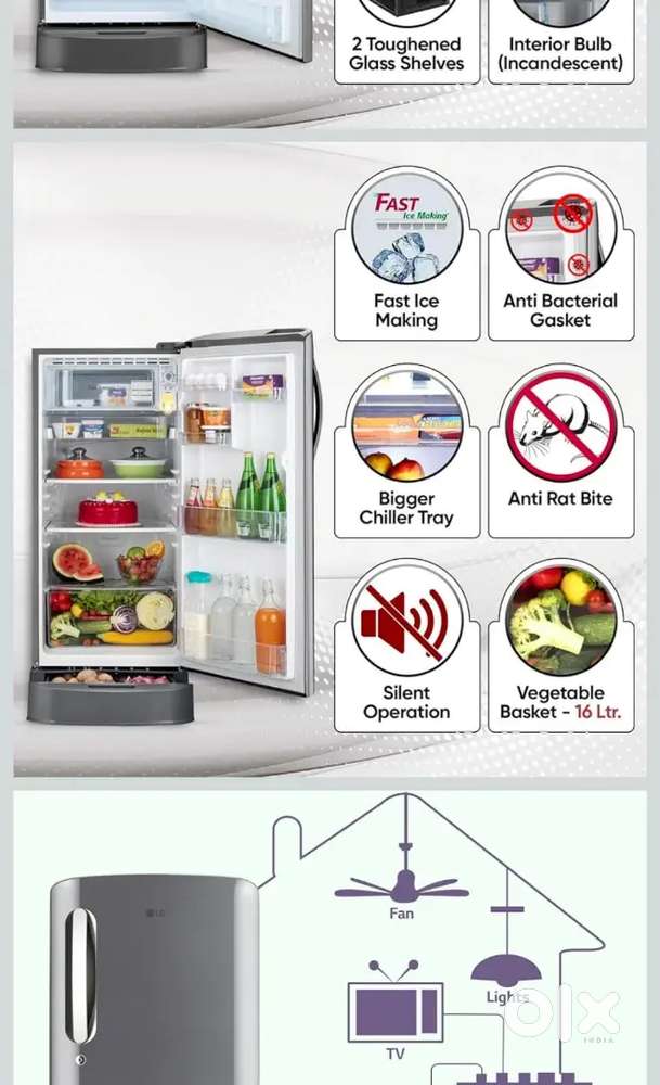 LG refrigerator and Whirlpool Washing Machine