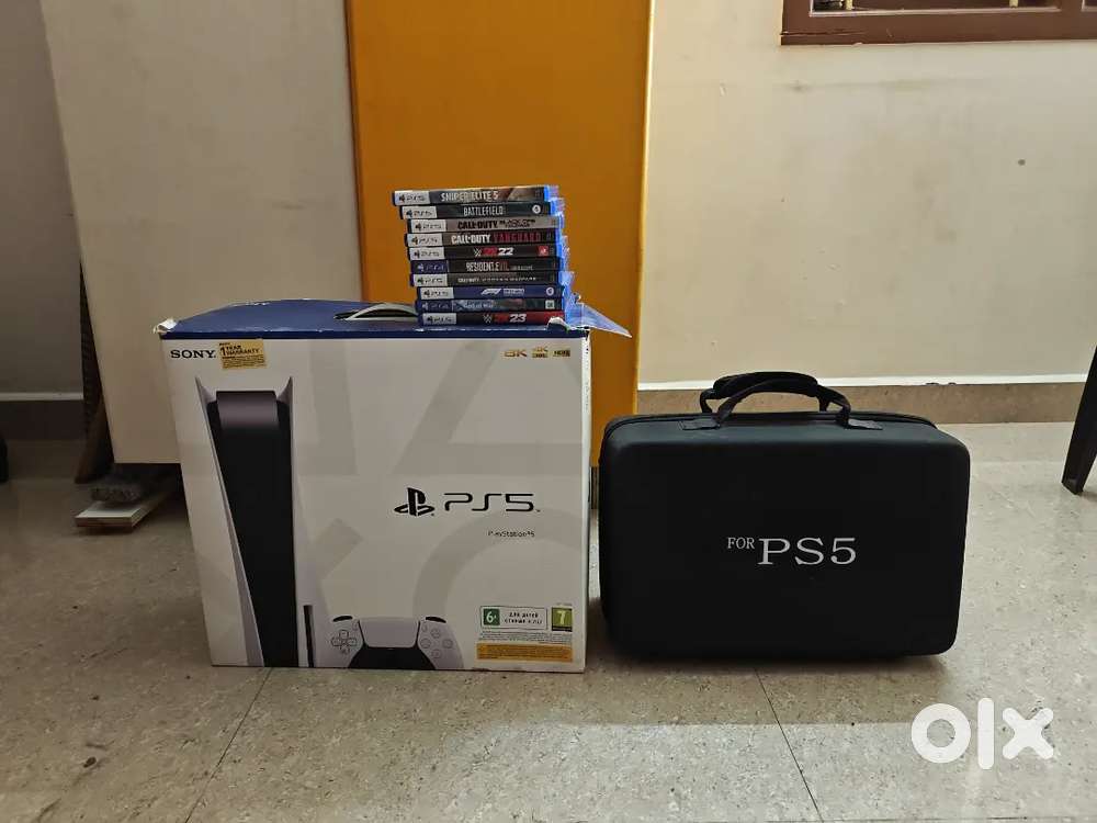 Ps5 for sale with discs and carrying case