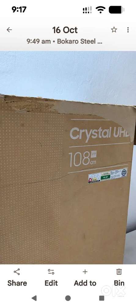 Samsung cristal 108cm uhd brand new tv