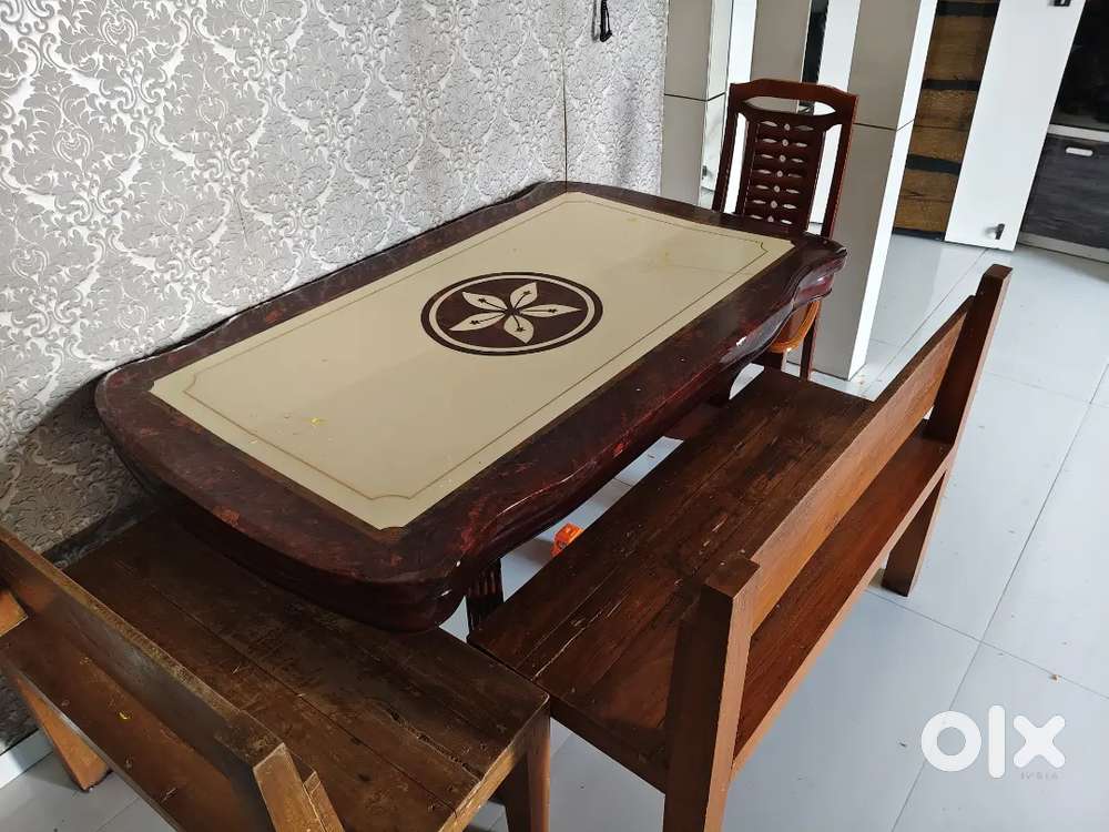 6 seater wooden dining table