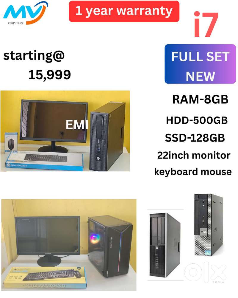1 - Year Warranty  Starting @ 15,999  New Full Set  Branded CPU -