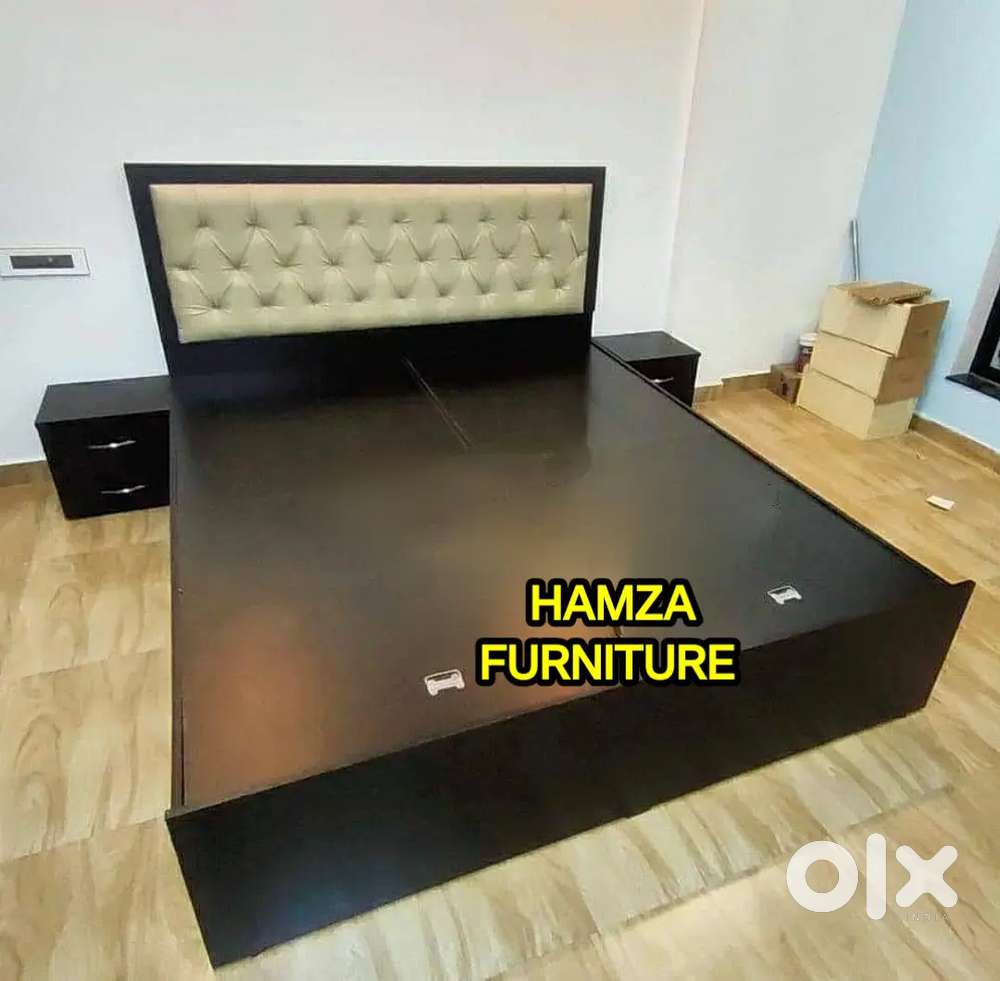 HAMZA FURNITURE NEW DESIGNER PARTICLE WOOD BED WITH LOWEST RANGE