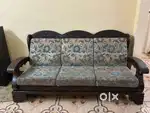 Heavy Teak Wood 5 Seater (3 + 1 + 1) Sofa for sale