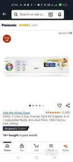 Voltas ac 1.5 ton 5 star