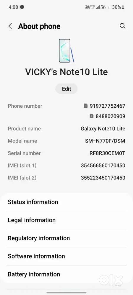 Samsung galaxy note 10 lite