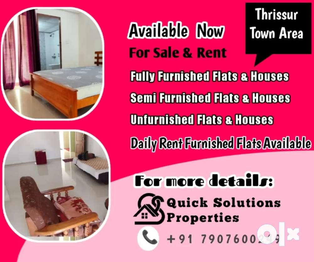 2 BHK FURNISHED FLAT FOR RENT NEAR JUBILEE MISSION CIRCLE AREA.