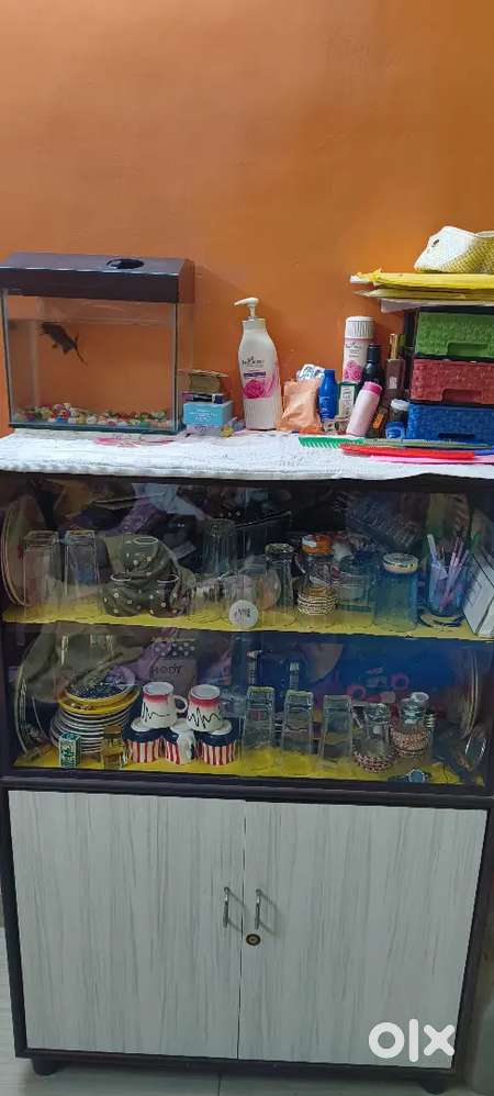 Glass and wooden show case