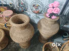 Cane Flower pot for flowers for home garden hotel restaurant cafe