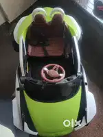 Battery Operated Kids Ride-On Car  Dual Seat  Green & White