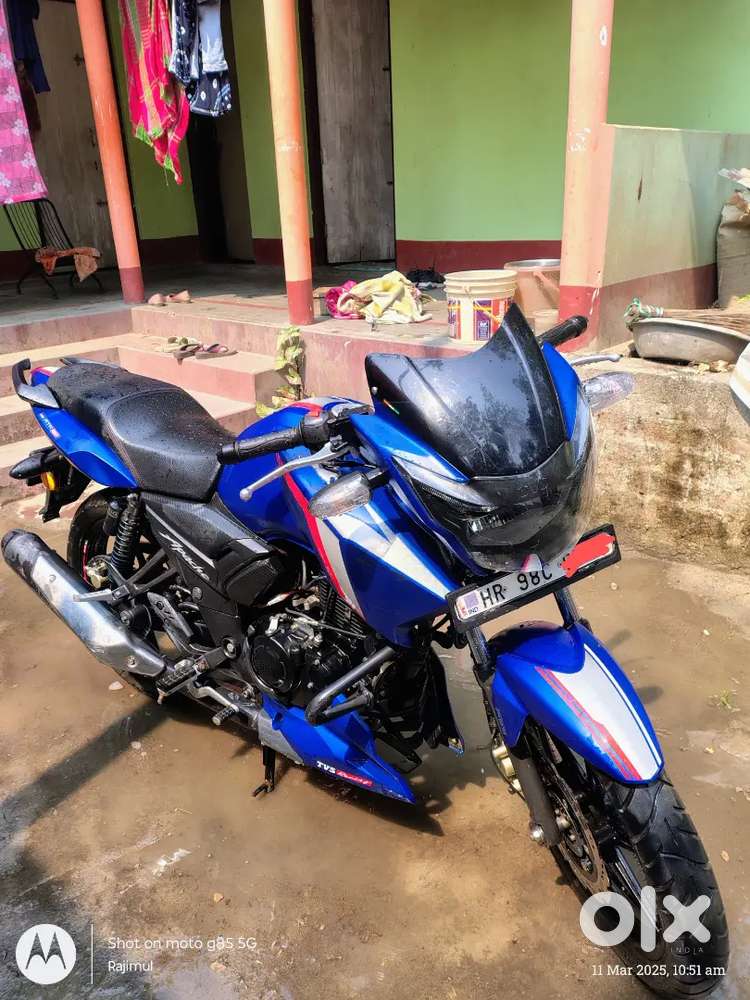 Tvs appache 160 2v mate blue Haryana Number