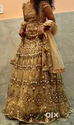 Pastel gold Lehanga