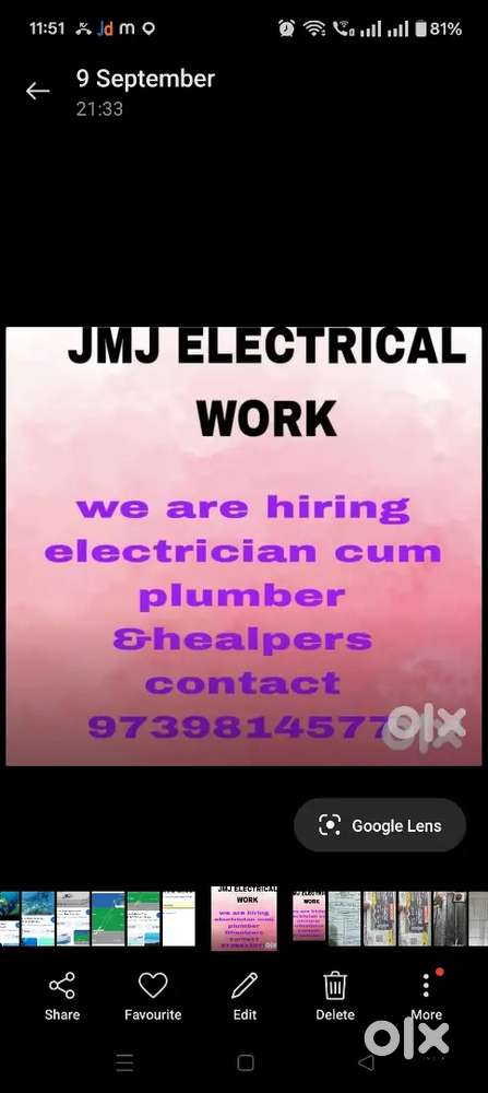 Electrician cum plumber