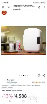 Mini fridge with in buld battery