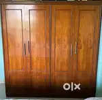 Elegant Wooden Bed and Wardrobe Set