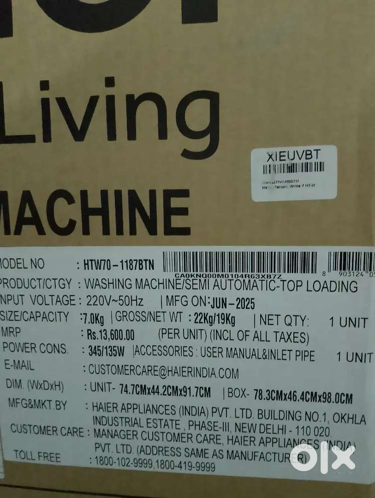 HAIER washing machine semi automatic