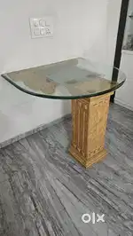 Vintage Dining Table / Console table Sheesham wood with glass top