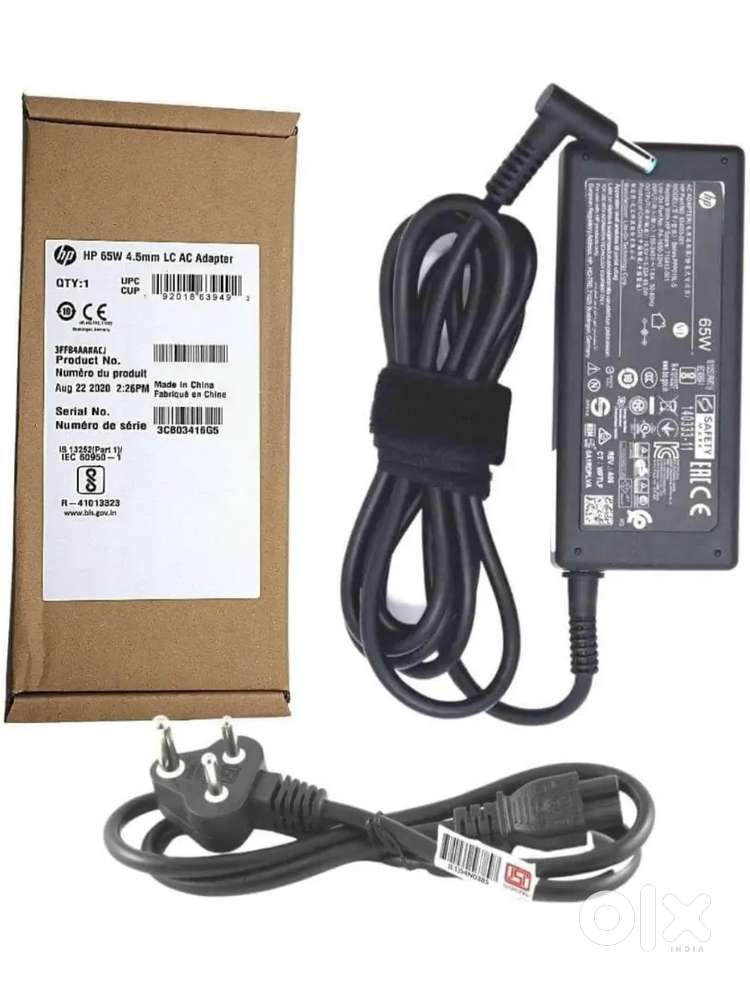 HP 65W AC Blue Pin Laptops Charger Adapter