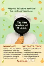 Home chef,
 Hiring home chef for cookr platform..