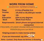Work from home part time and full time