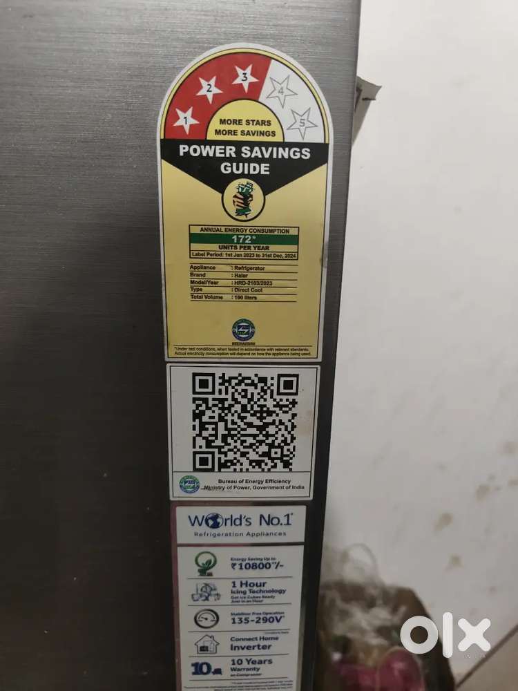 Haier fridge  190 litres