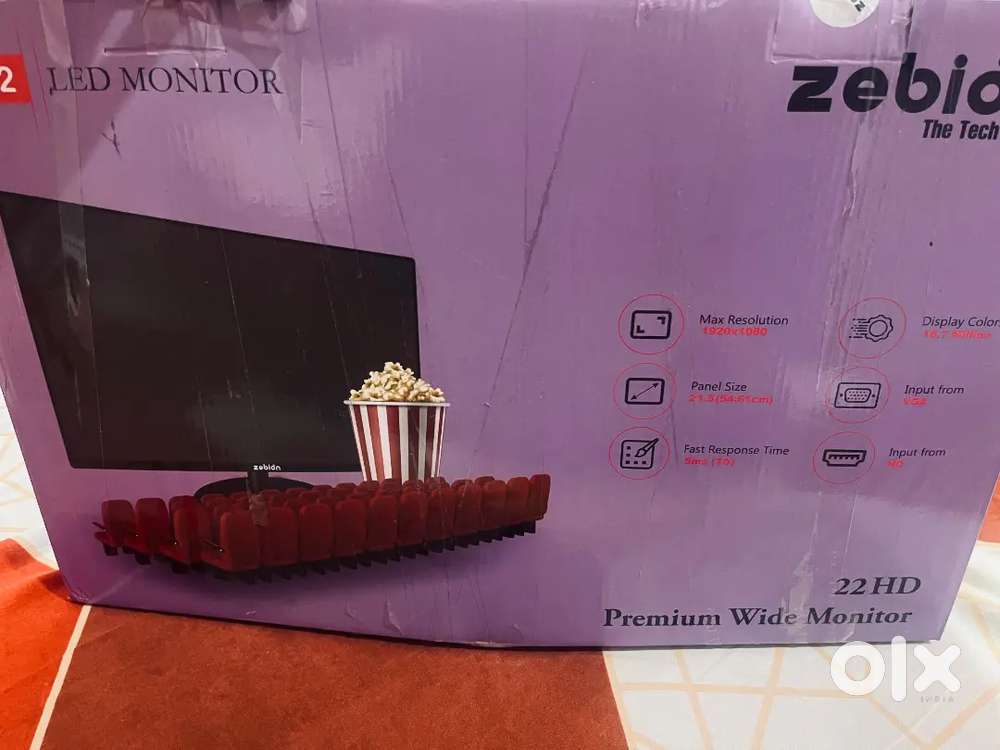 Box Pack Zebion 22 inches HD monitor with iball speakers