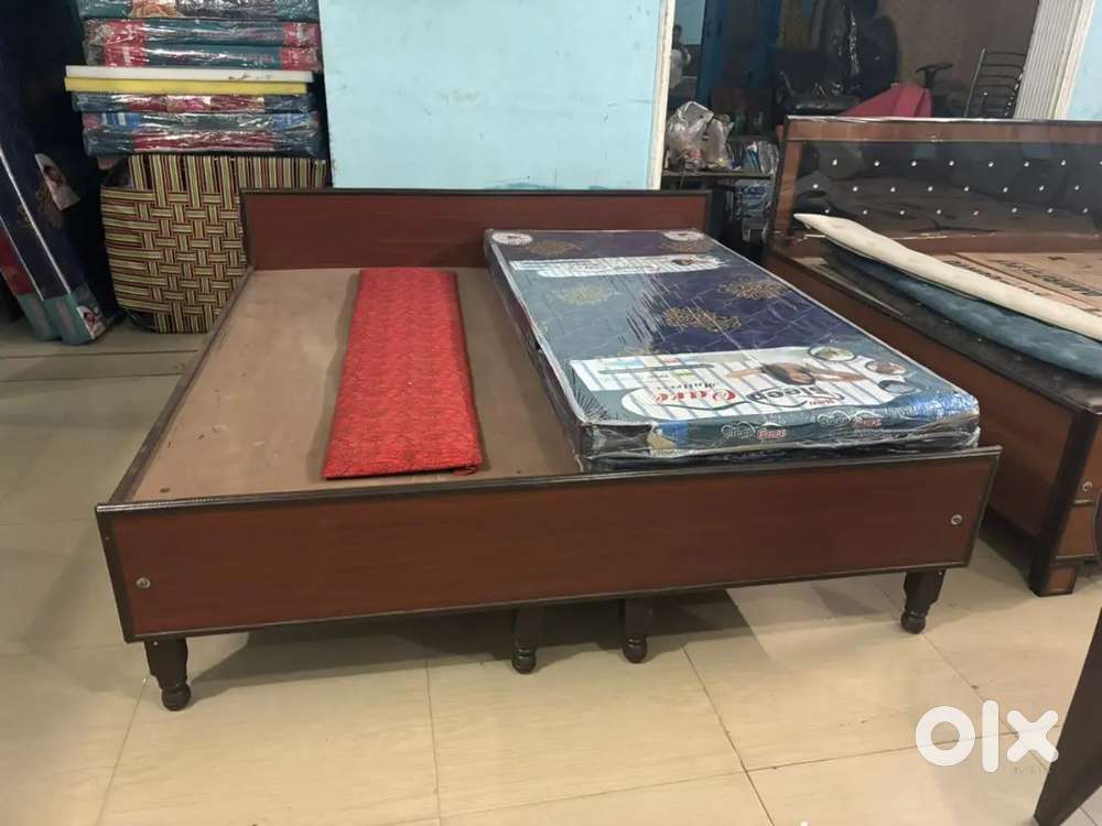 Standard height new wooden double bed without box available