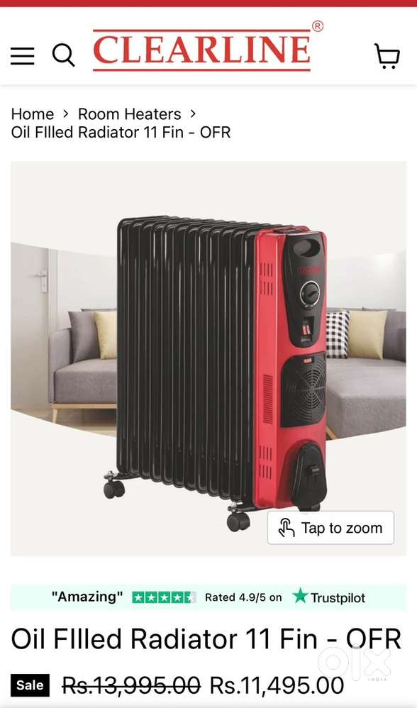 Oil filled radiator 11-fin heater