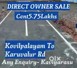 NEAR BY KOVILPALYAM TO KARUVALUR ROAD NEAR BY PLOT SALE .,