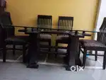 Dining table with six chairs