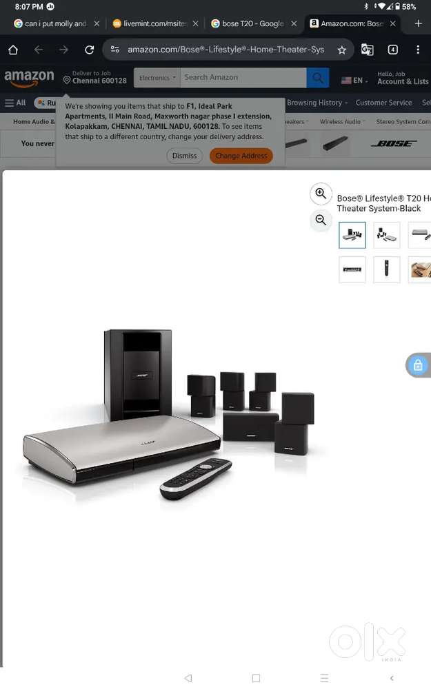 Imported Bose Lifestyle T20 home theatre system complete set.