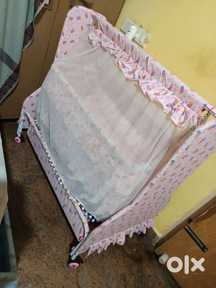 Pink and Blue Baby Cradle
