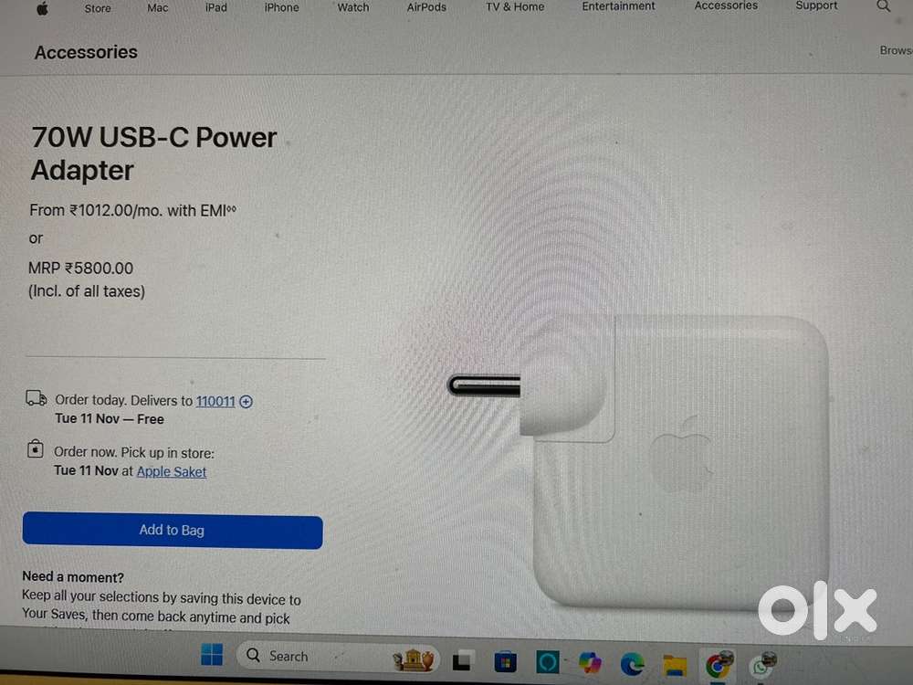 APPLE 70W USB C POWER ADAPTER