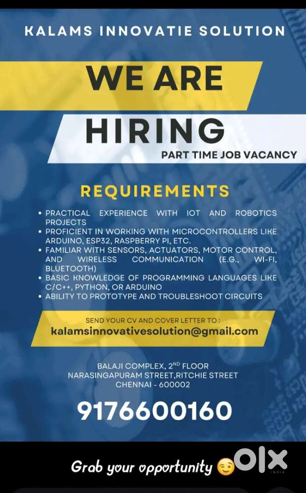 Need assistant for robotics shop