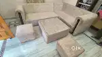 Family Lounger: 6 Seater L Shape Modular Sofa Set with puffy for Sale