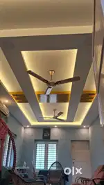 GYPSUMBOARD FALSE CEILING INTERIOR WORK ALUMINIUM GLASS DOOR PVC ROOF