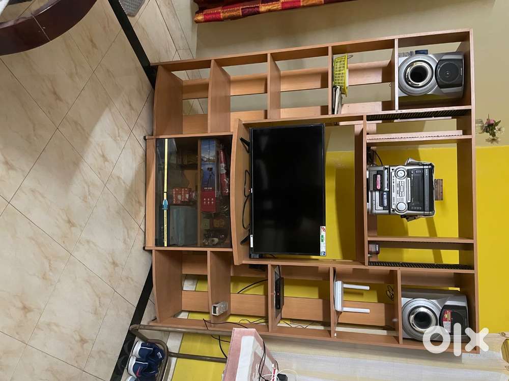 Showcase with TV and DVD and Music System