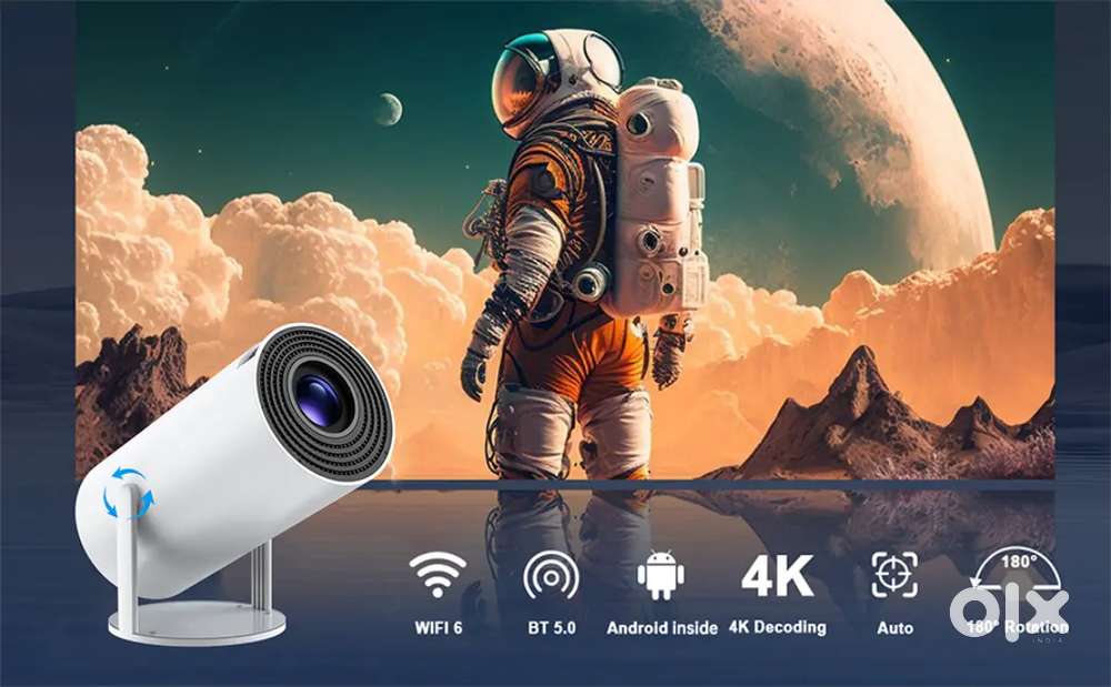 4K Decoding Projector Android 12. WiFi 5G Bluetooth Netflix Prime