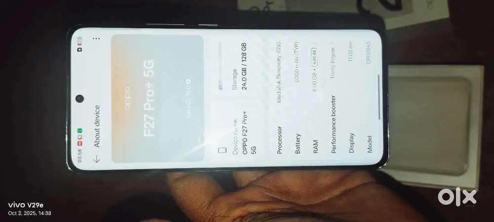 Oppo f27pro plus 8  128 gb  bill box chajar exchange
