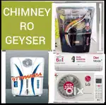 GEYSER, CHIMNEY, AC WINDOWS, SPLIT, INVERTER, SALE & SERVICE