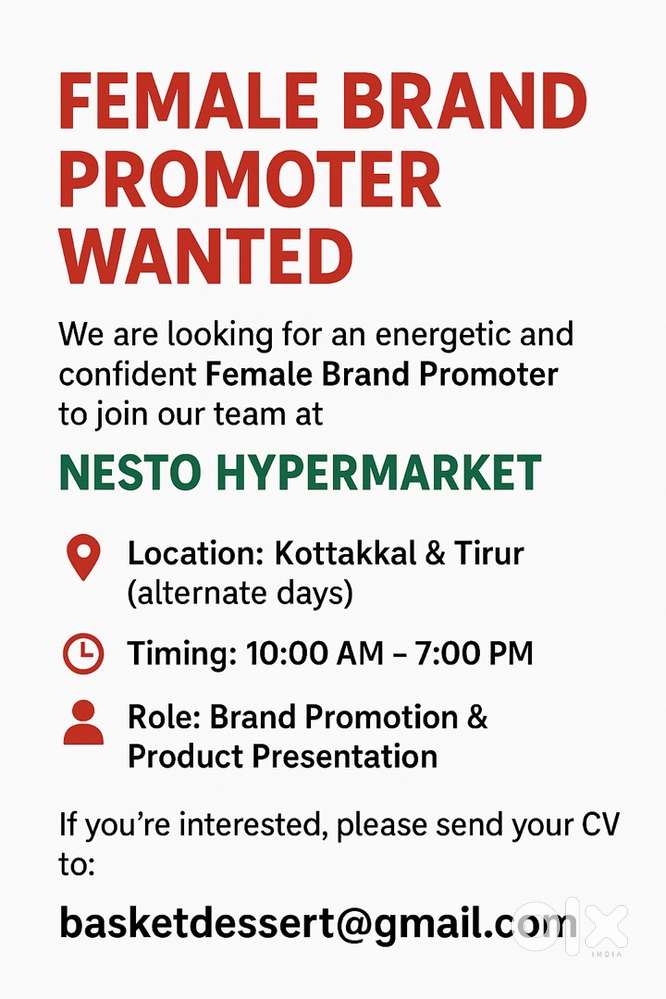 Female Brand Promoter Wanted