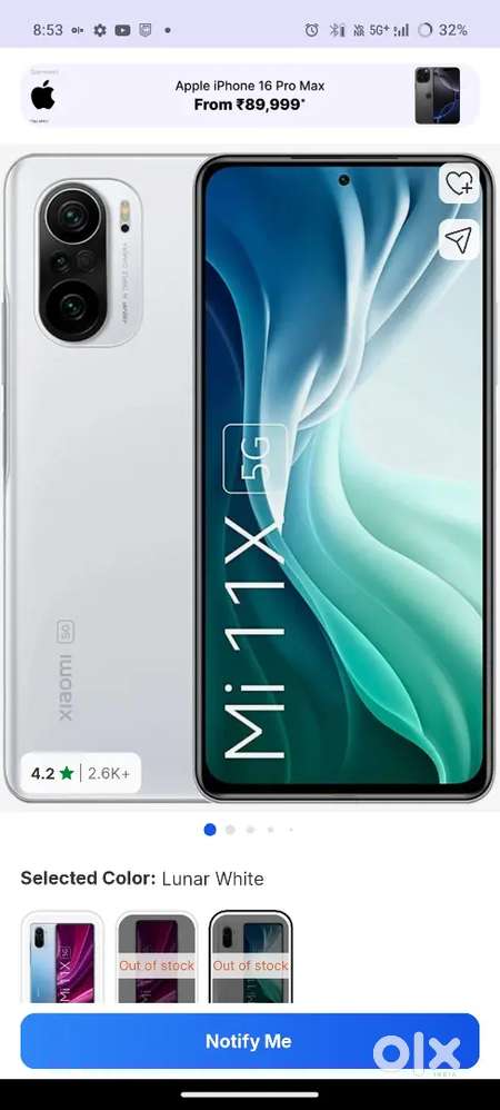 Mi 11x 8/128