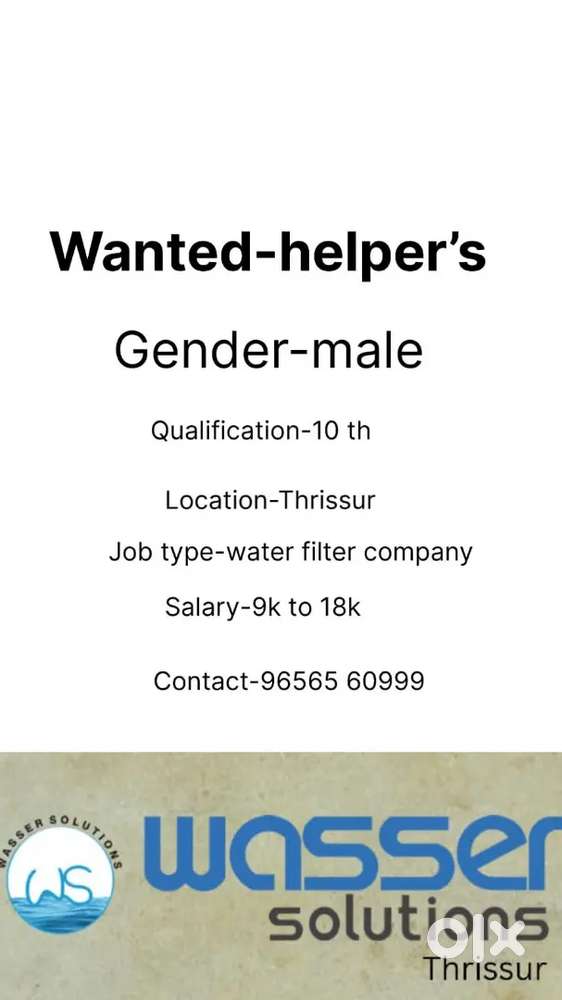Helper water purifier technician