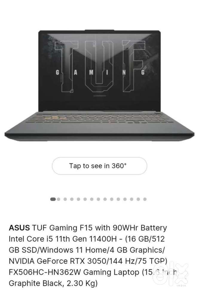 Asus F15 Gaming Laptop 1.5 years old ,Unused