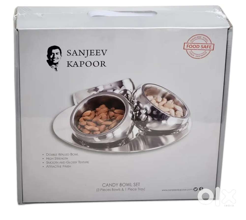 Stainless steel 3 tilt bowls with Tray