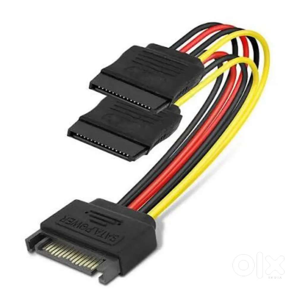 SATA Power Cable sata 15 Pin Male to Dual Female Extension cable