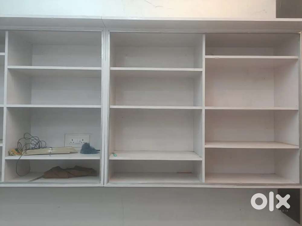 Racks for shop, counter box for display with side plywood covered glas