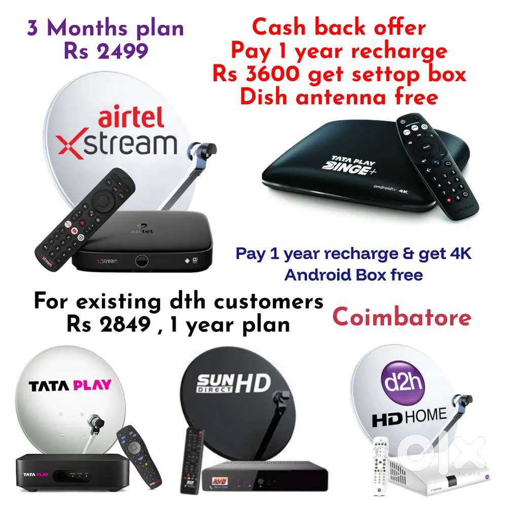 AIRTEL DTH ! TATÀ ! SUNDIRECT ! PLÀY ! DISHTV ! VIDEOCON D2H ! LED TV