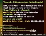 Office assistant at jnn global law consortium llp
